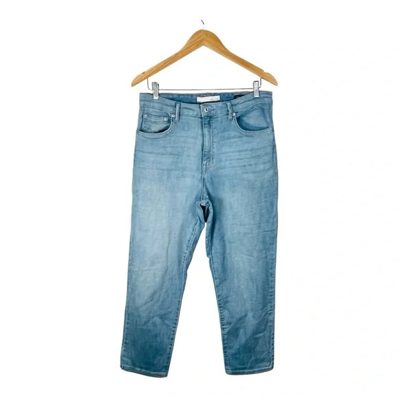Ella Moss High‎ Waist Straight Leg Ankle Crop Jeans Light Wash Women Size 12/31 - Picture 1 of 9